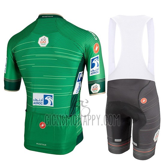 Castelli UAE Tour Cycling Jersey Bib Short 2019 Men Short Sleeve Green